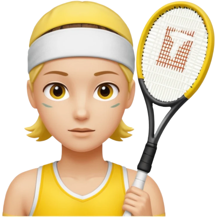 tennisplayer with sweatband, yellow color. emoji