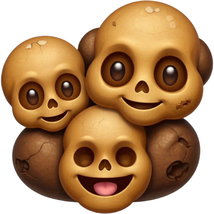 a poop emoji with 3 tiny skulls inside emoji