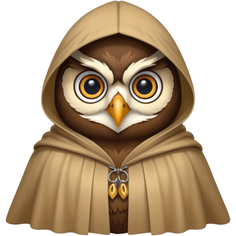 dark owl in beige cloak emoji