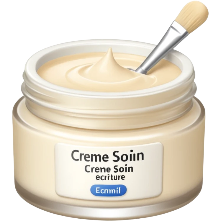 crème soin avec ecriture emoji