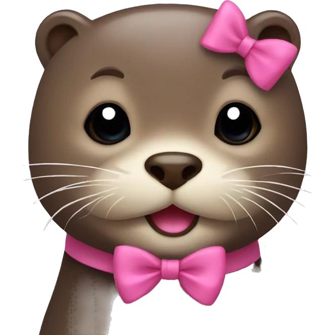 Otter with pink bow emoji