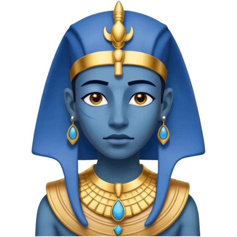 blue skin Pharaoh emoji