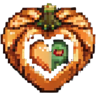 heart made of a mushroom and a pumpkin combined emoji