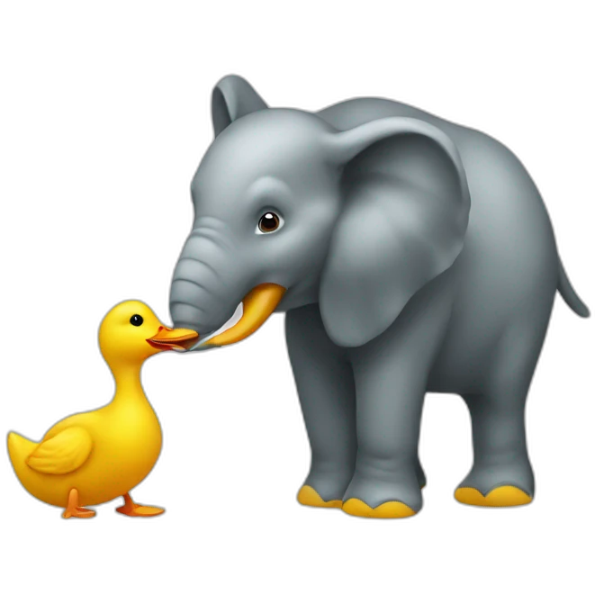 duck eating an elephant emoji
