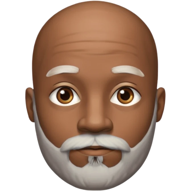 African American male bald salt & pepper beard emoji
