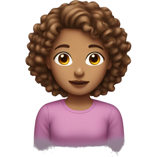 girl with brown curly hair emoji