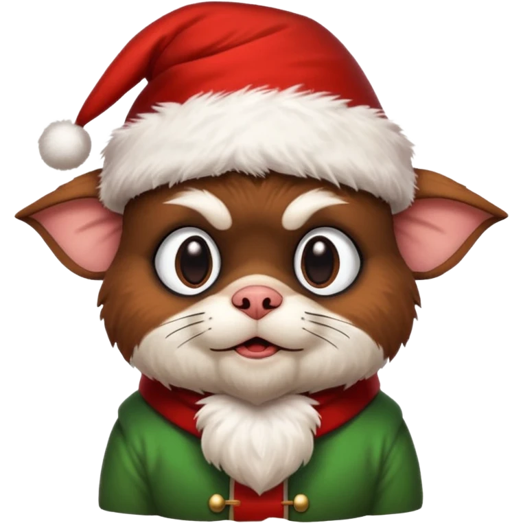 mogwai from the movie gremlins with a santa hat emoji