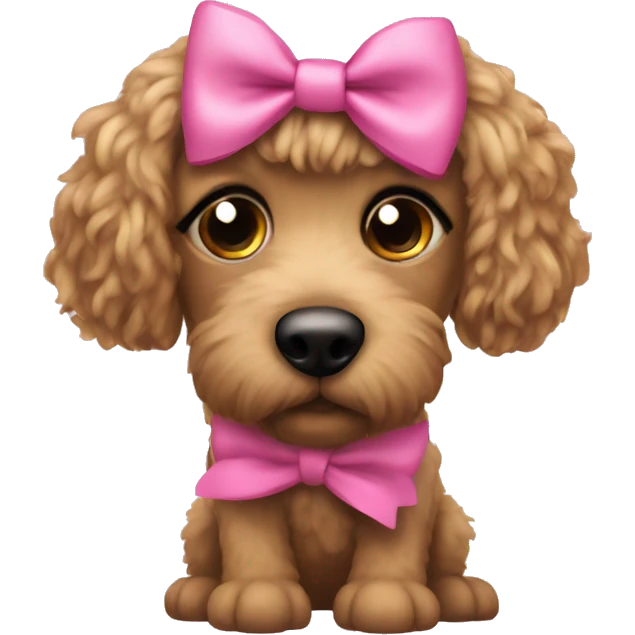 Doodle with eyes, a pink bow, and legs emoji