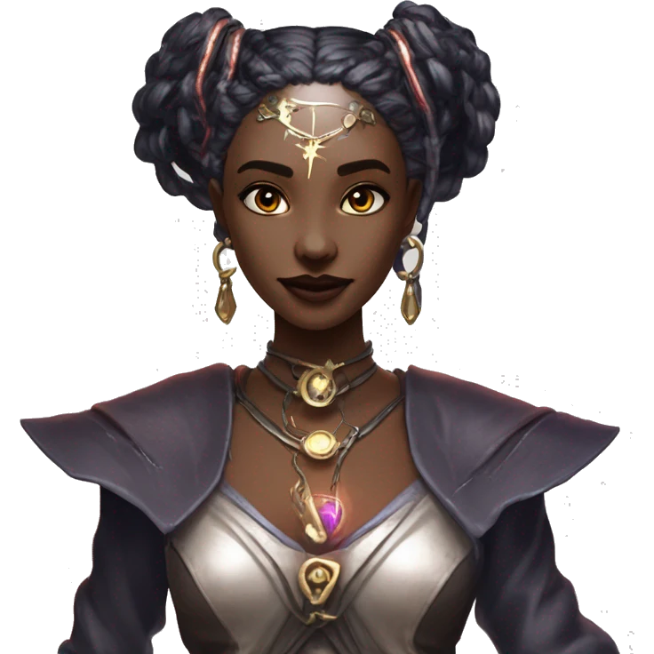 "Technomancy is the use of magic or mystical powers to control and manipulate technology” + "It's kind of like cyberpunk magic or how in some games, characters hack into systems using magic." 🖥️⚡🧙‍♂️ Make a ancient vampire technomancy goddess emoji