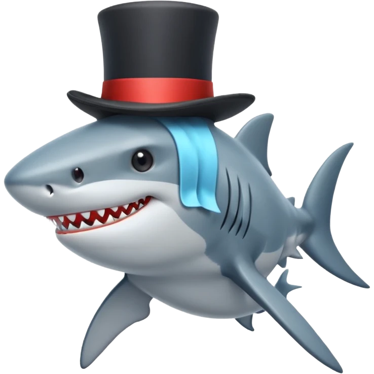 Shark with a top hat emoji
