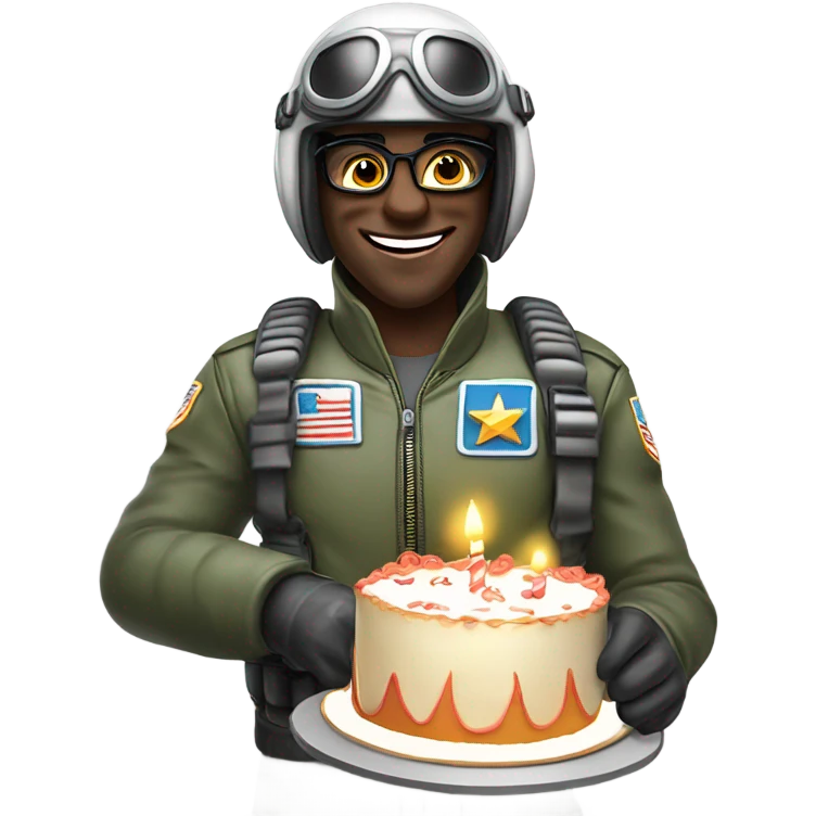 Rola do cooler as a fighter pilot celebrating his birthday emoji