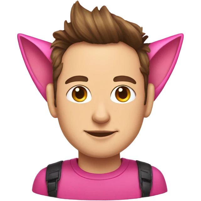 elon musk wearing pink cat ears emoji