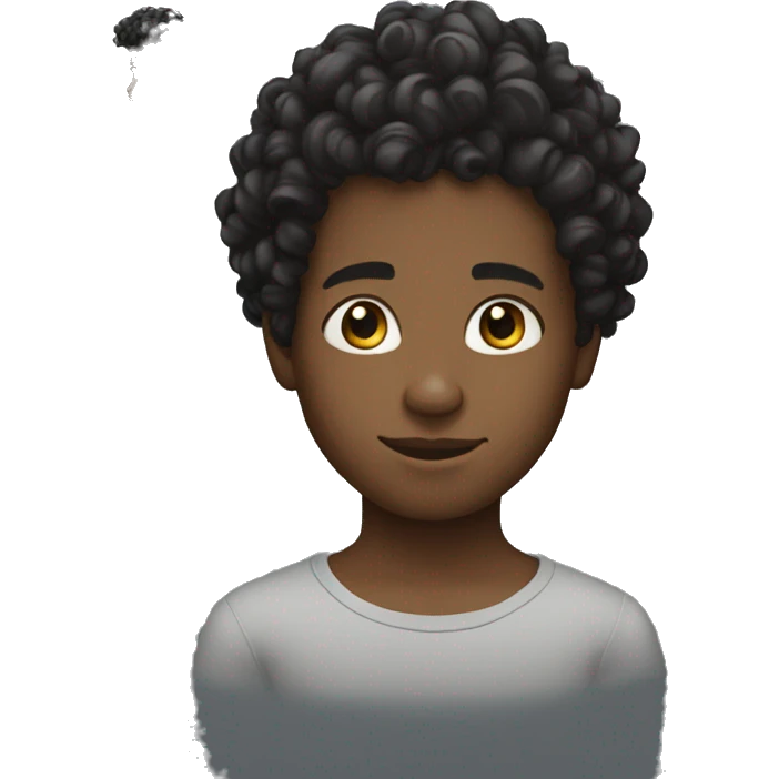 black boy curly hair emoji