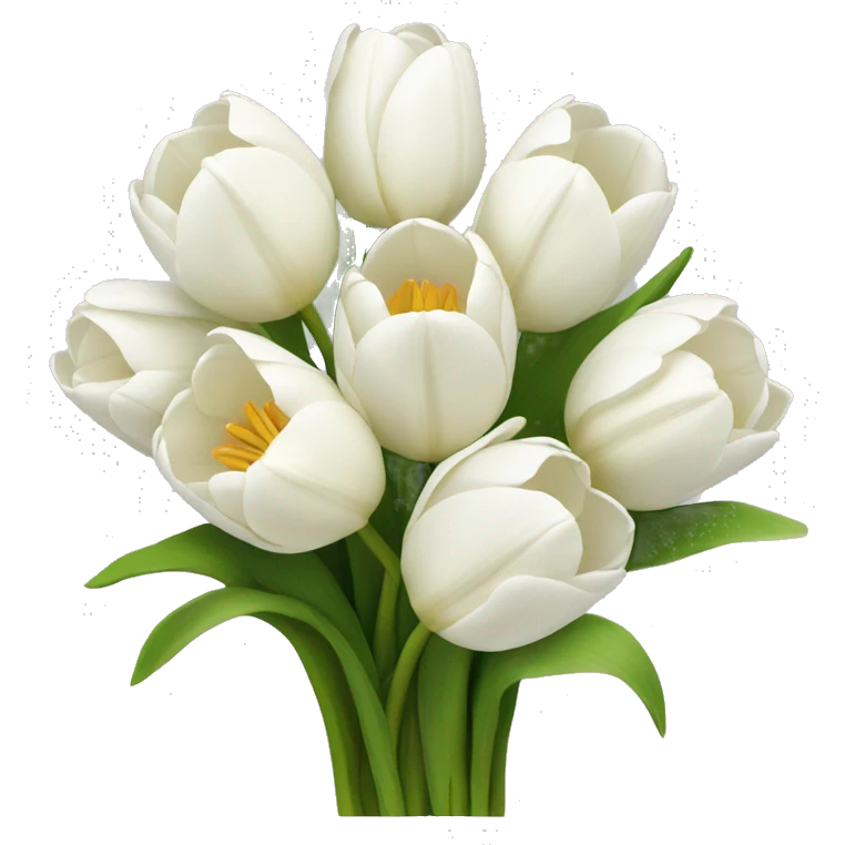 white tulip bouquet  emoji