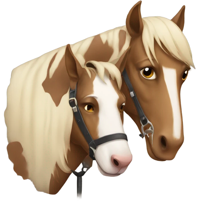 A sad dog riding a sad horse emoji