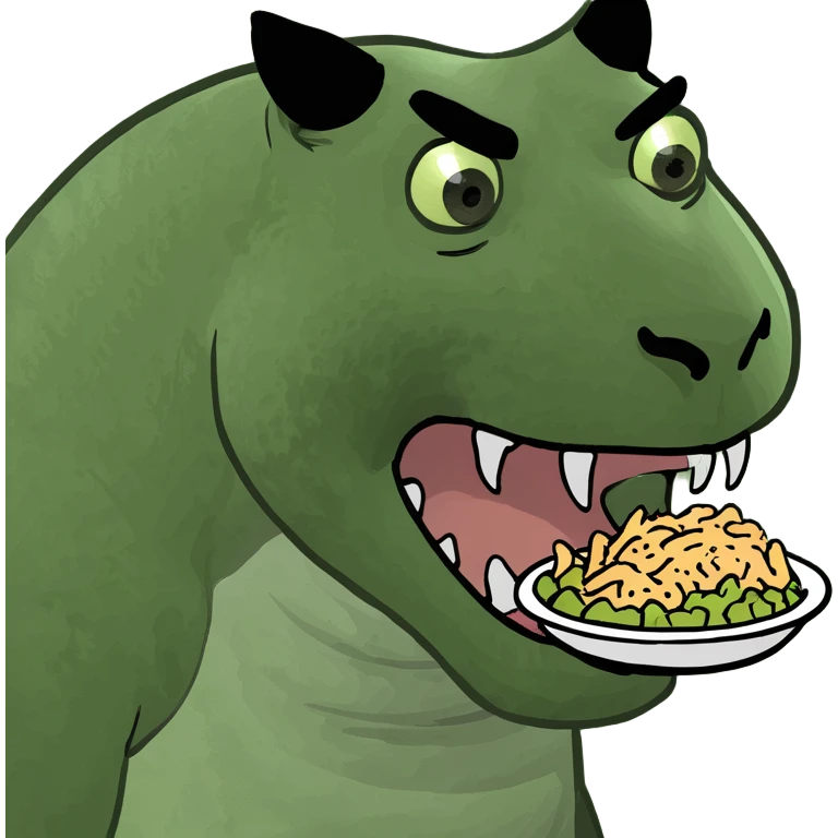 Feral eating beast  emoji