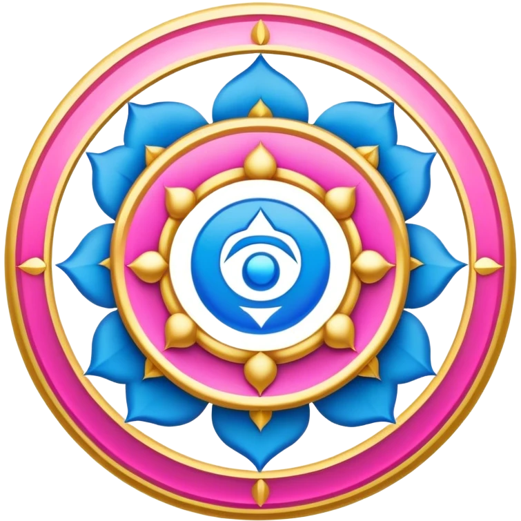 Vishuddha chakra is blue pink gold emoji