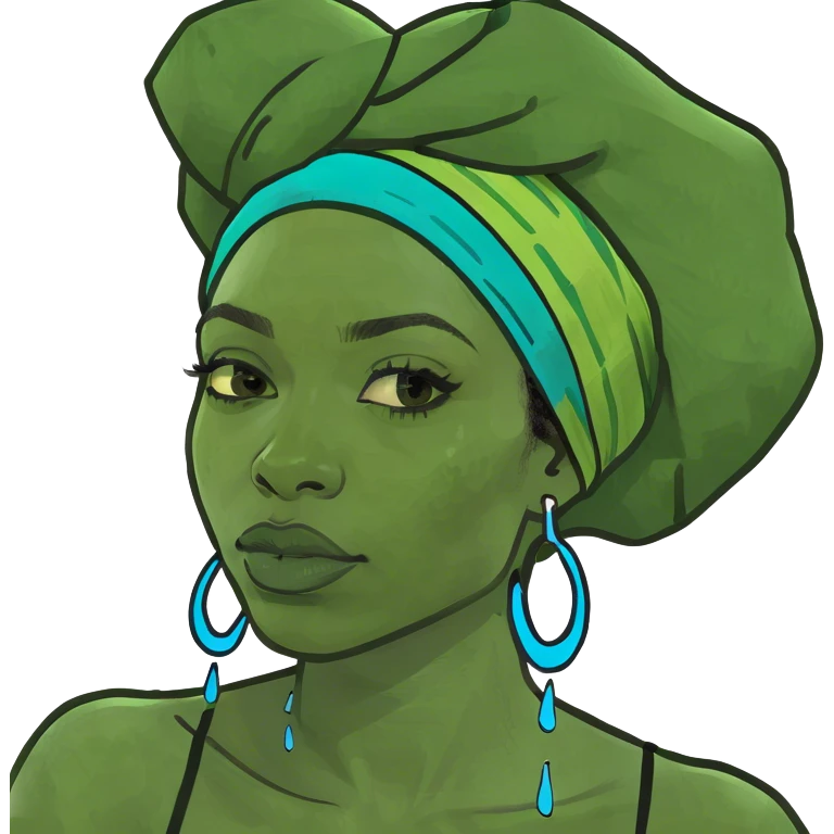 black women with water on face emoji