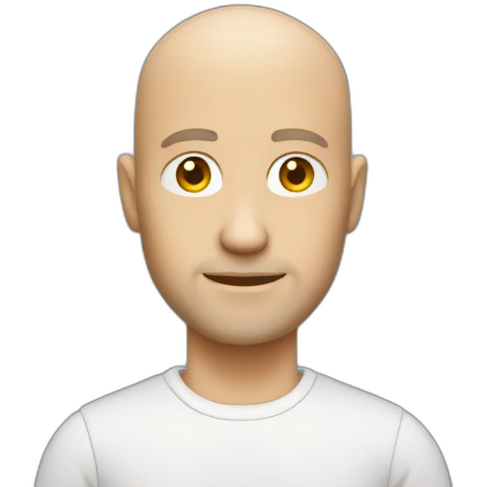 white man developer bald emoji