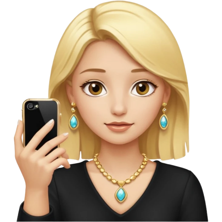 phone selfie blonde jewelry girl emoji