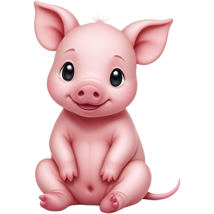 cinematic-[realistic piglet]-realistic-full-body-sitting-emoji,-tail-flicking-lazily,-head-tilted-dramatically,-sleek-[pink]-skin,-simplified-yet-realistic-focused-features,-highly-detailed,-glowing-with-an-almost-sarcastic-glow emoji