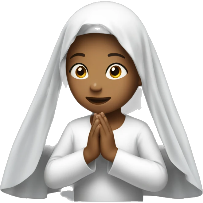 Girl praying for with white veil  emoji