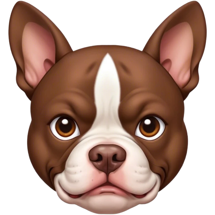Chocolate blackbird  american bully dog pointy ears emoji