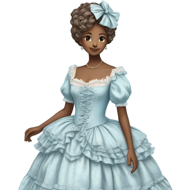 rococo pastel blue dress without human emoji