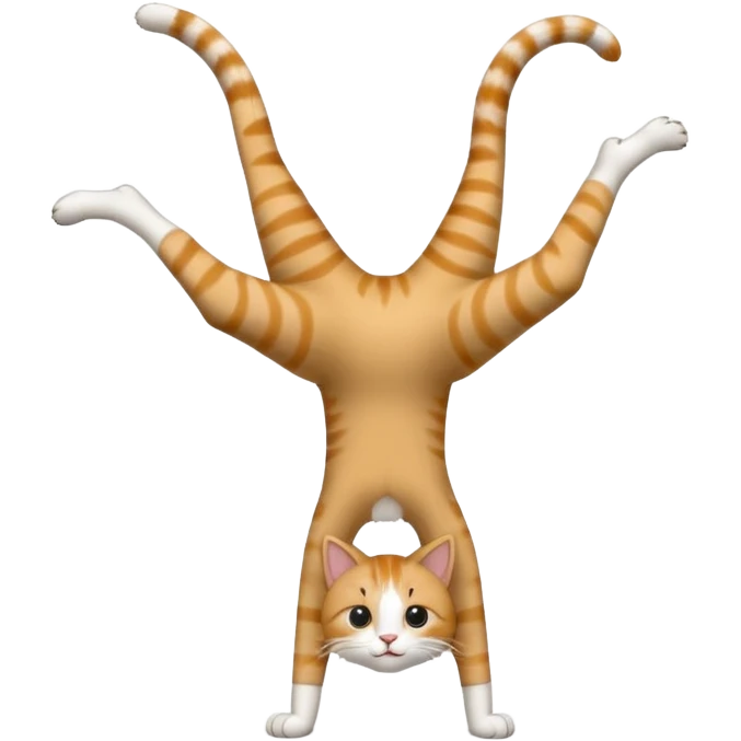 Cat doing a hand stand emoji