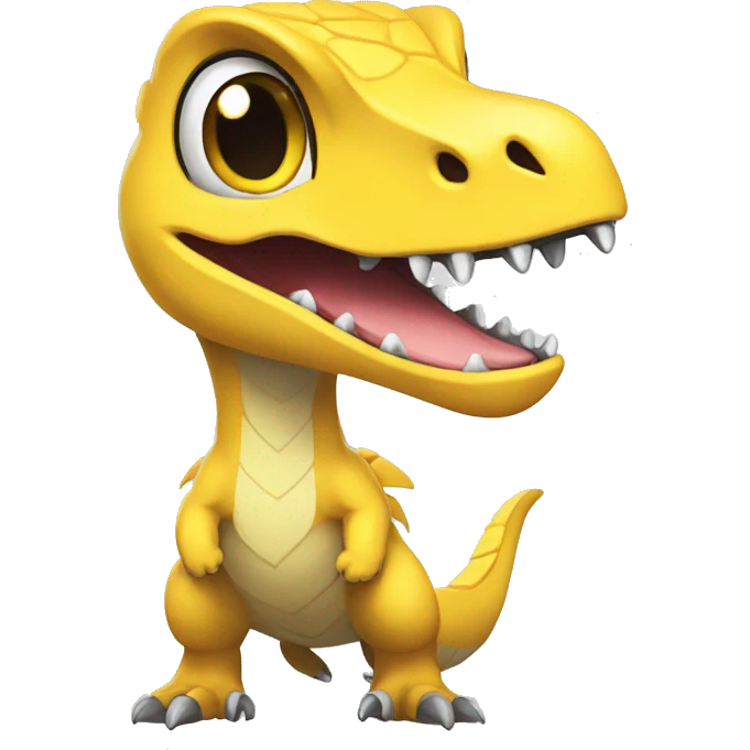 cute yellow velociraptor pokemon emoji