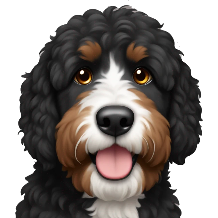 black bernedoodle with brown eyebrows no white emoji