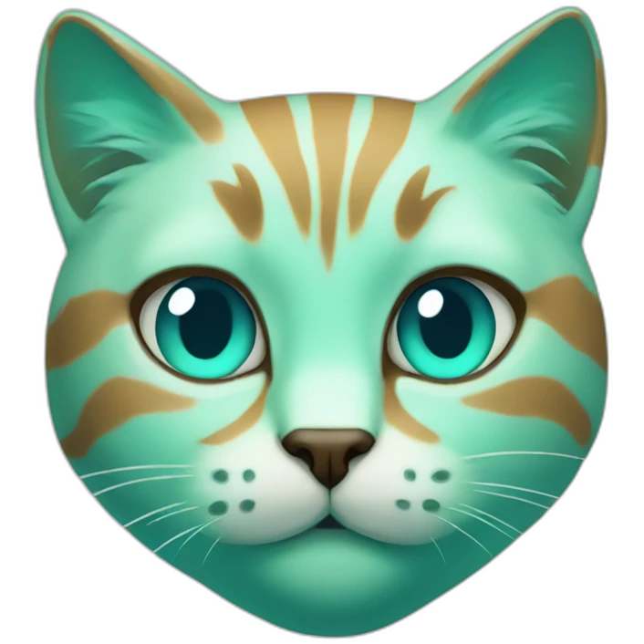 Turquoise cat love emoji