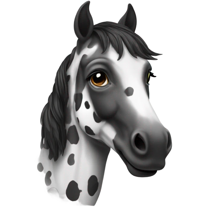 Appaloosa horse black and white with small dots emoji