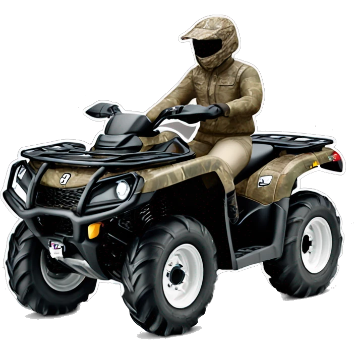 Pareja subidos en una canam outlander atv 500 camo emoji