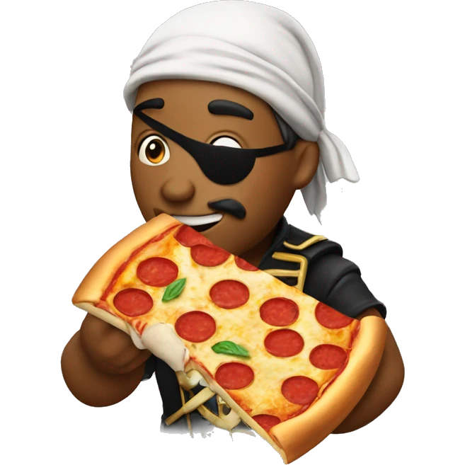 Pirat eating pizza emoji