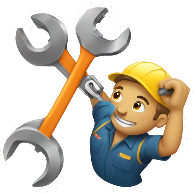 mechanic with wrench smiling emoji