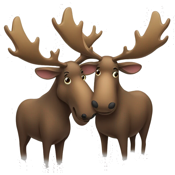 male and female moose hugging emoji
