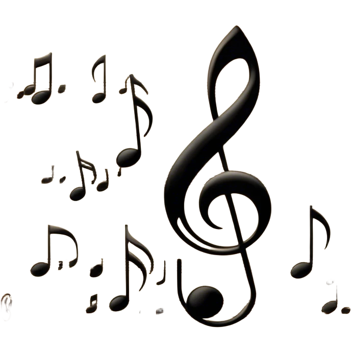 Cinematic Realistic Music Notes, crisp black ink on vintage sheet music, slightly curled edges, soft candlelight casting subtle shadows, glowing with an artistic and nostalgic charm. emoji