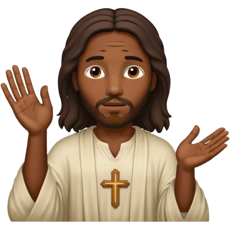 African American Jesus Christ with nail holes in his hands emoji