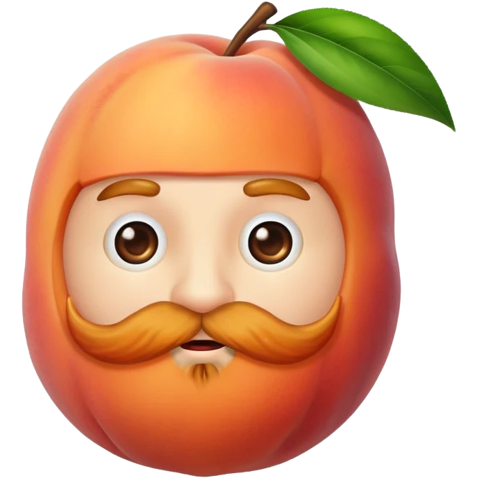 Peach wearing a beard emoji