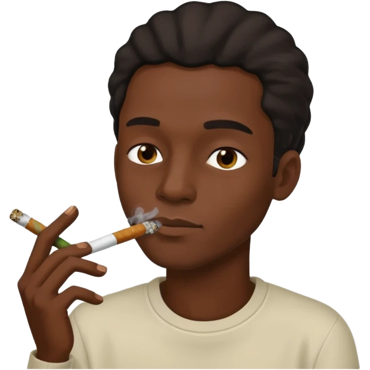black man smoking a joint emoji