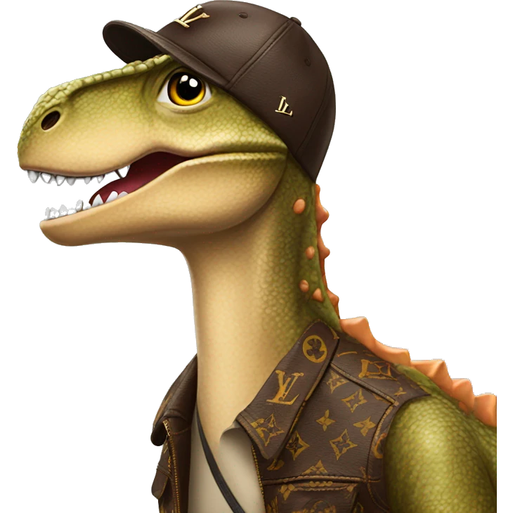 Dinosaur wearing louis Vuitton beanie  emoji