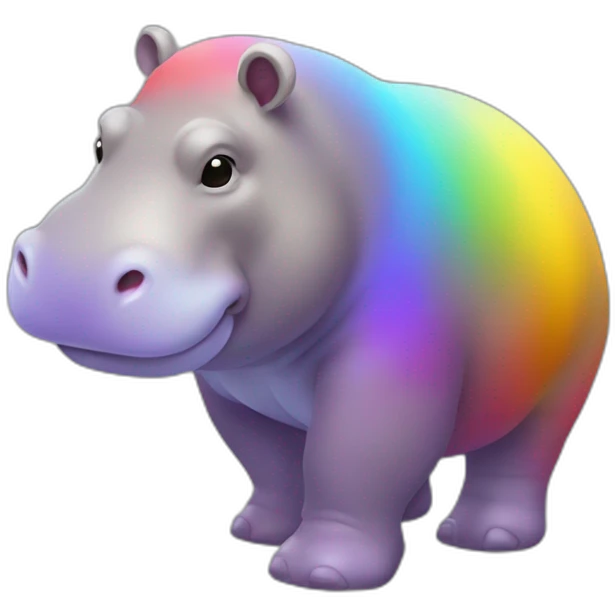 Hippopotame au couleur arc-en-ciel  emoji