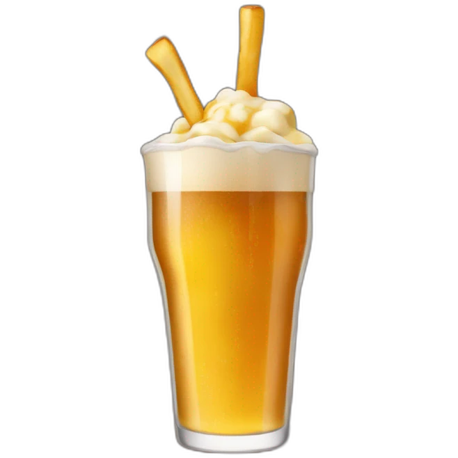 Poutine drink a beer emoji