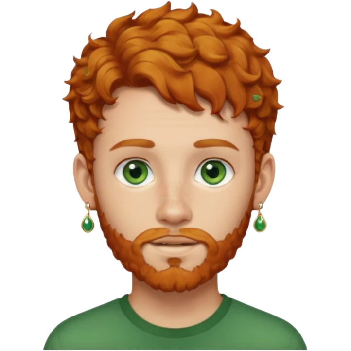 im short curly ginger haired young guy and also have earring on my left ear also have clean beard emoji