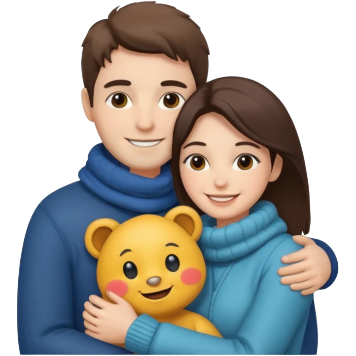 Couple hugs polaroid emoji