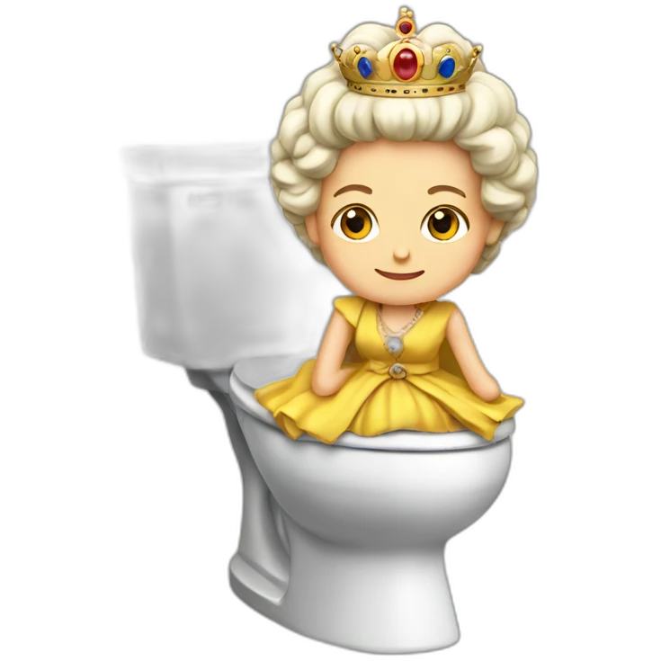 British queen on toilet emoji