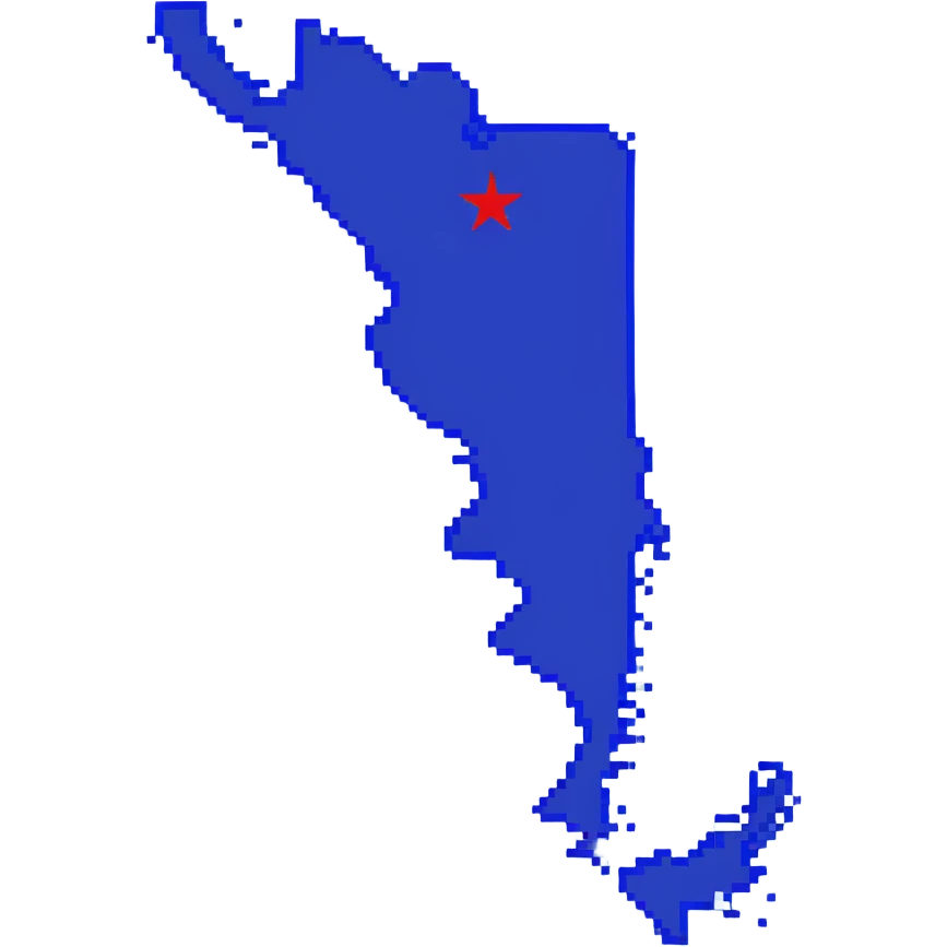 Chile country map with flag colors emoji