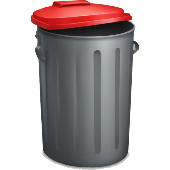 " Dustbin emoji with a Red lid, designed to symbolize deletion."  emoji