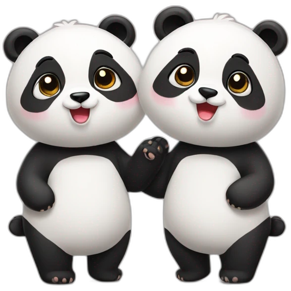 Couple panda cute emoji